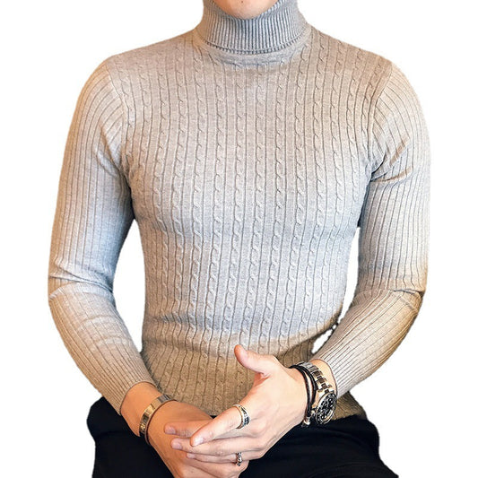 Men's Turtleneck Solid Color Twisted Sweater by http://Loyshop.shop
