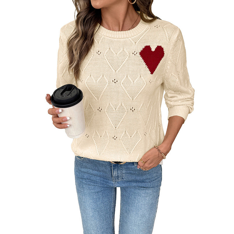 Valentine's Day Love Crew Neck Pullover Sweater Women by http://Loyshop.shop