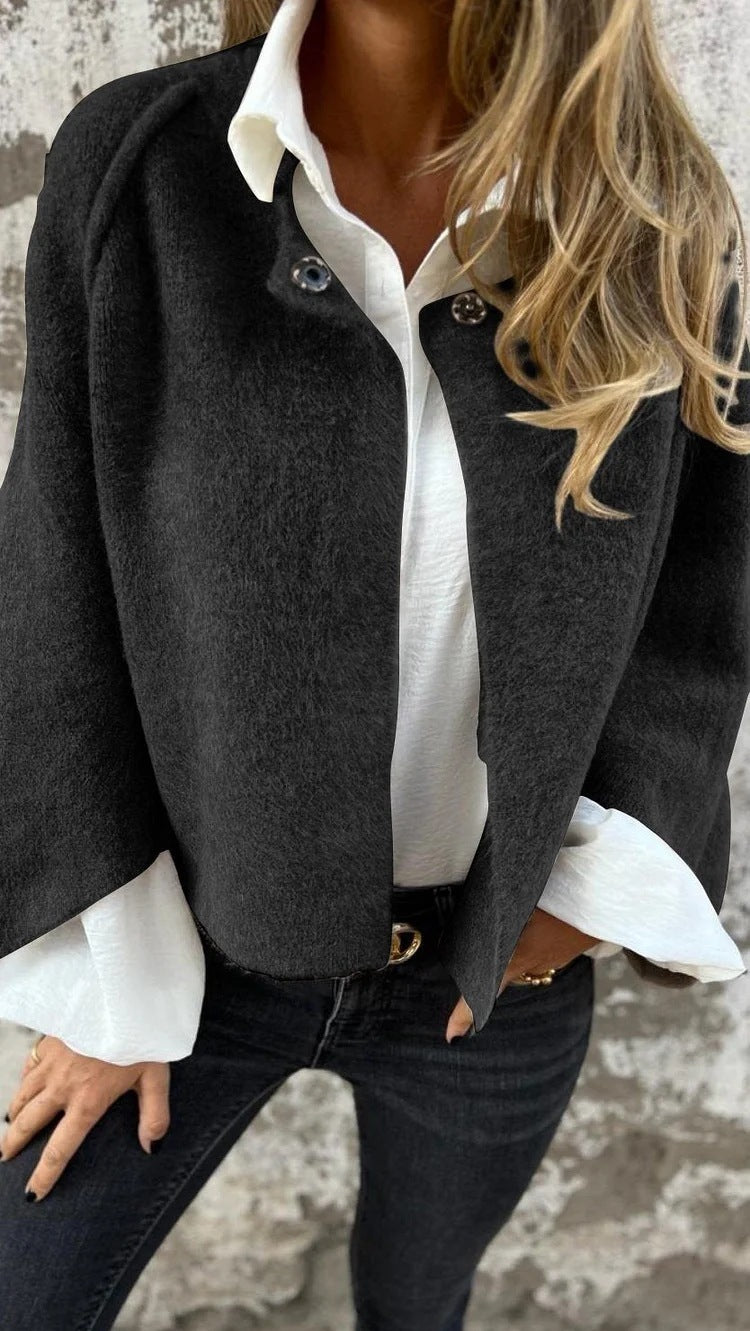 Women's Batwing Sleeve Cardigan Ins Fashion Cropped Jacket Tops Autumn And Winter Loose Short Cashmere Coat by http://Loyshop.shop