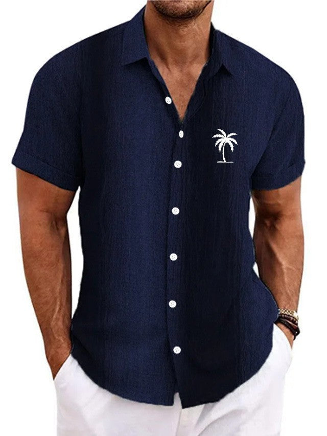 Bamboo Linen Men's Clothing Shirt 3D Printed Casual Short Sleeve by http://Lolyshop.shop