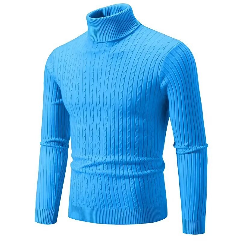 Men's Turtleneck Solid Color Twisted Sweater by http://Loyshop.shop