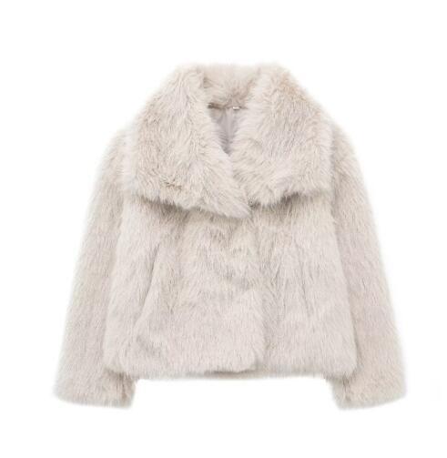 Winter Plush Coat Fashion Warm Thicken Fluffy Lapel Jacket Outwear Casual Long Sleeve Tops Womens Clothing by http://Loyshop.shop