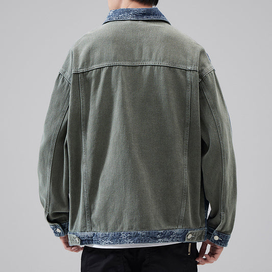 High Street American Classic Retro Patterned Denim Casual Jacket Shirt by http://Lolyshop.shop