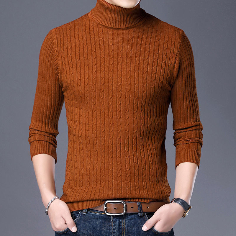 Men's Turtleneck Solid Color Twisted Sweater by http://Loyshop.shop