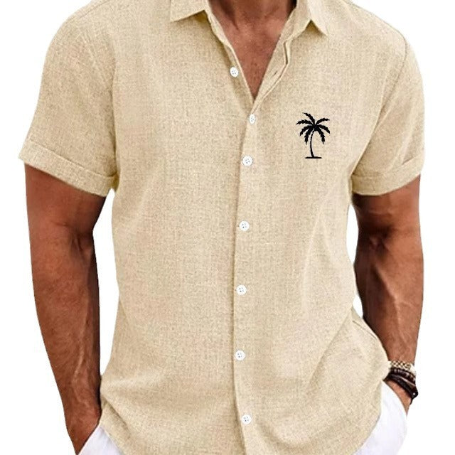 Bamboo Linen Men's Clothing Shirt 3D Printed Casual Short Sleeve by http://Lolyshop.shop