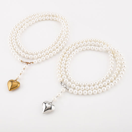 Creative Pearl Long Sweater Chain Elegant Heart-shaped by http://Lolyshop.shop