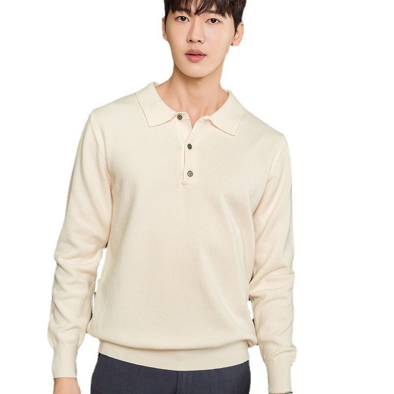 Knitted Sweater Men's Clothing Polo Collar Pullover by http://Lolyshop.shop