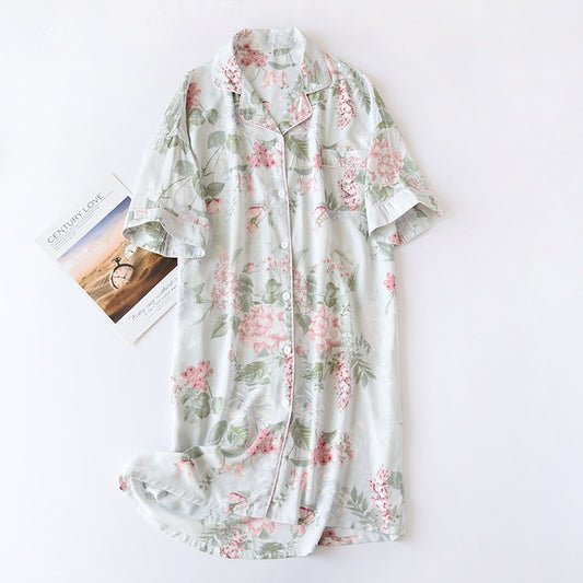 Cotton Sleeping Dress Cool Short Sleeves by http://Loyshop.shop