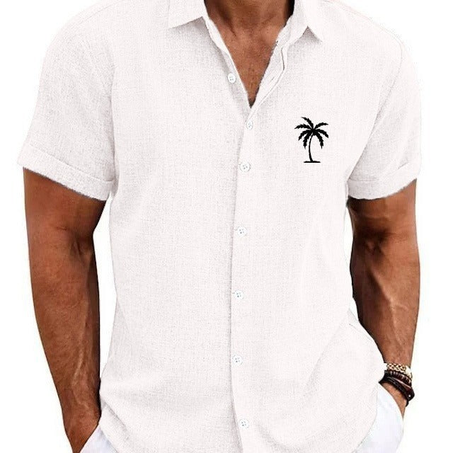 Bamboo Linen Men's Clothing Shirt 3D Printed Casual Short Sleeve by http://Lolyshop.shop