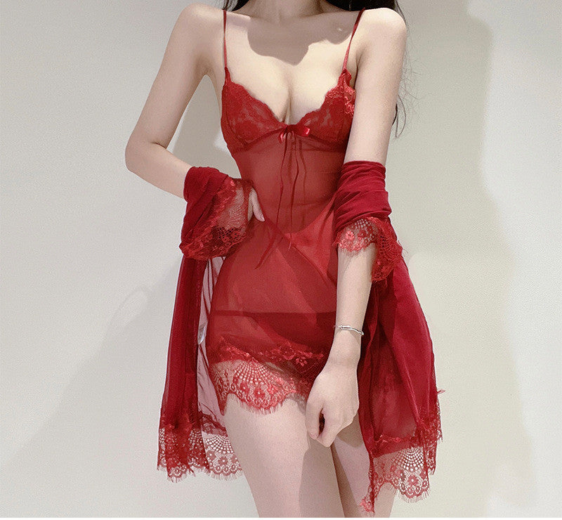 Two Piece Sling Sleeping Dress Set by http://Lolyshop.shop