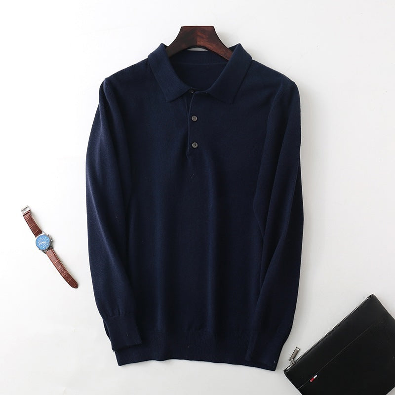 Knitted Sweater Men's Clothing Polo Collar Pullover by http://Lolyshop.shop