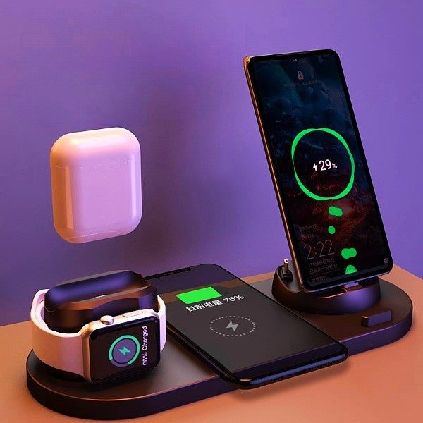 Wireless Charger For IPhone Fast Charger For Phone Fast Charging Pad For Phone Watch 6 In 1 Charging Dock Station by Cjdropshipping