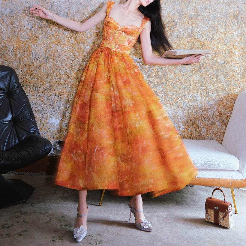 Retro Printing Slip Dress Women by http://Lolyshop.shop