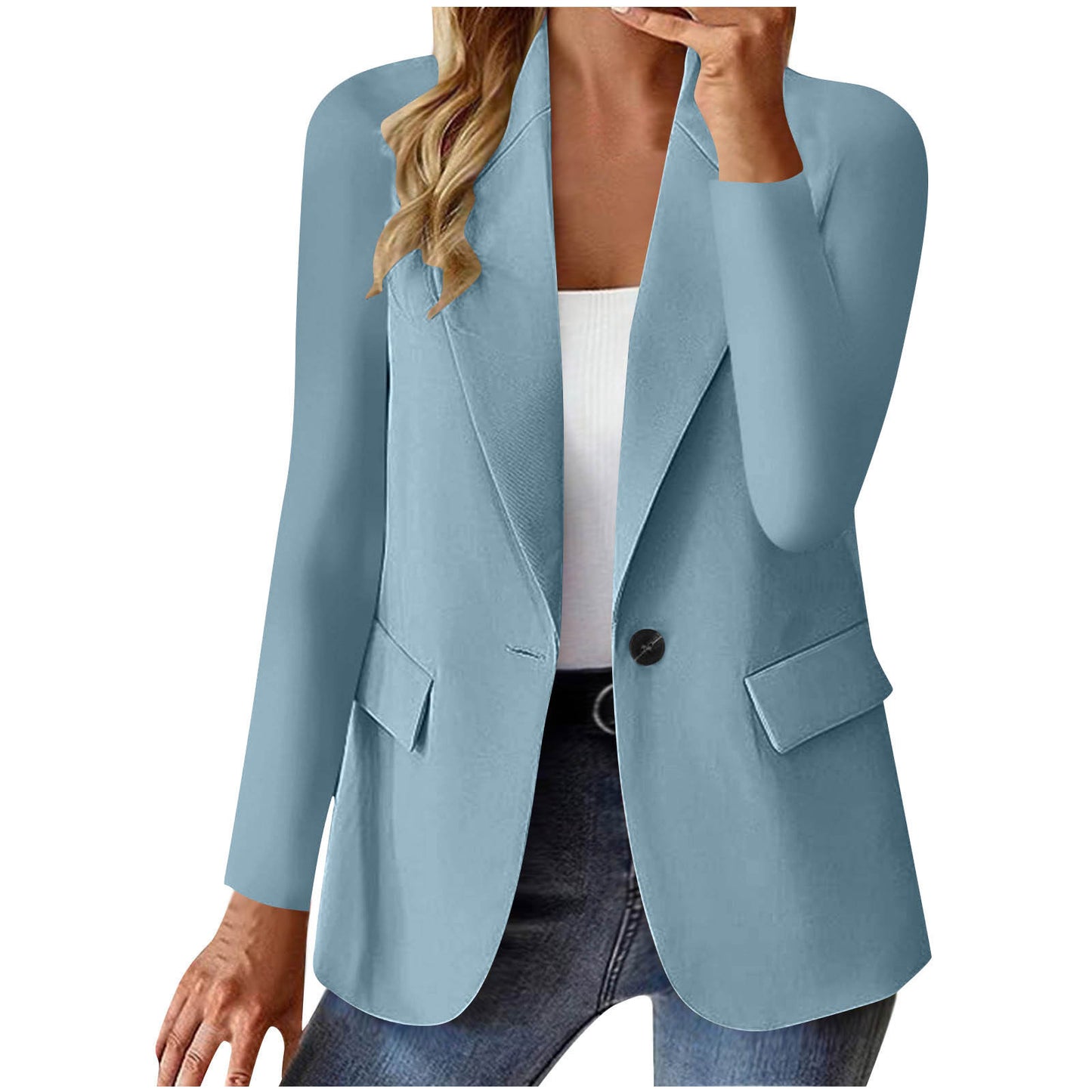 Ins Lapel Button Jacket Fashion Commuter Casual Suit Jacket Women's Long-sleeved Tops Outwear Clothing by http://Loyshop.shop