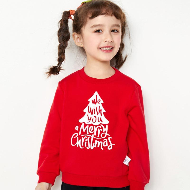 New Kids' Sweater Jacket Long-sleeved Round Collar Overpull Christmas Holiday Cartoon Christmas Tree Children's Clothing Autumn And Winter Clothing by http://Lolyshop.shop