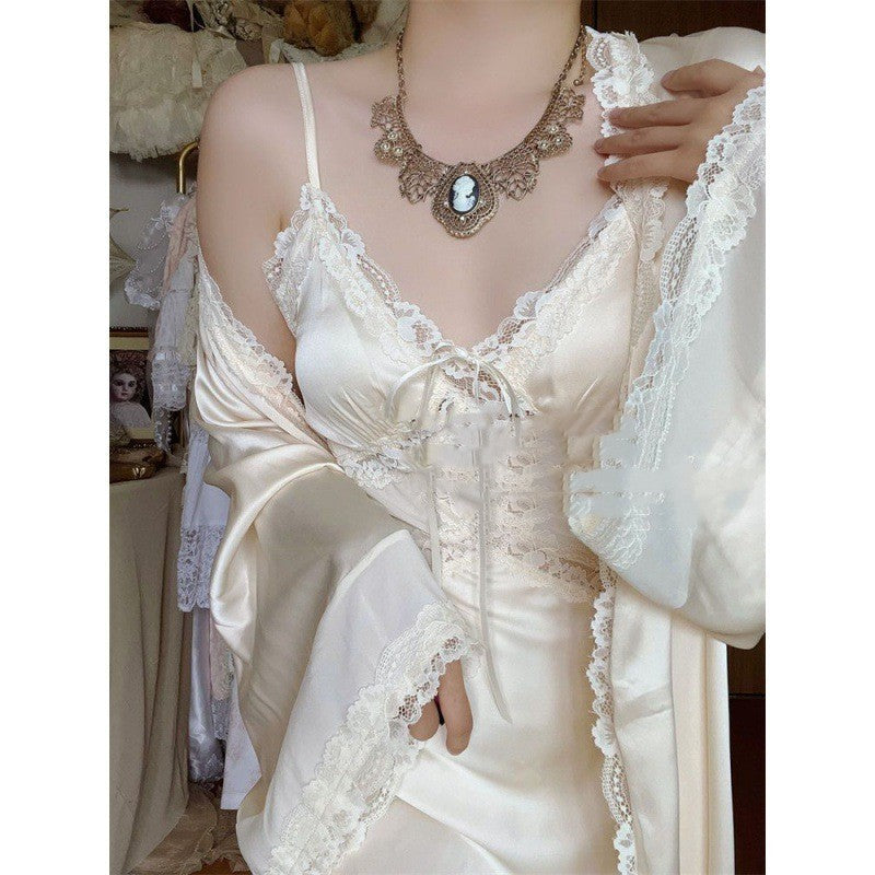 French Vintage Silk Smooth Skincare Sleeping Skirt by http://Loyshop.shop