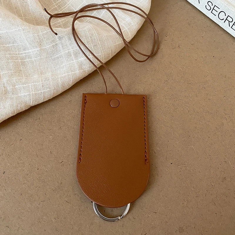 Simple Personalized Multifunctional Leather Sunglasses Clip Organizer Necklace Creative Cute Pouch Pendant Sweater Chain Jewelry