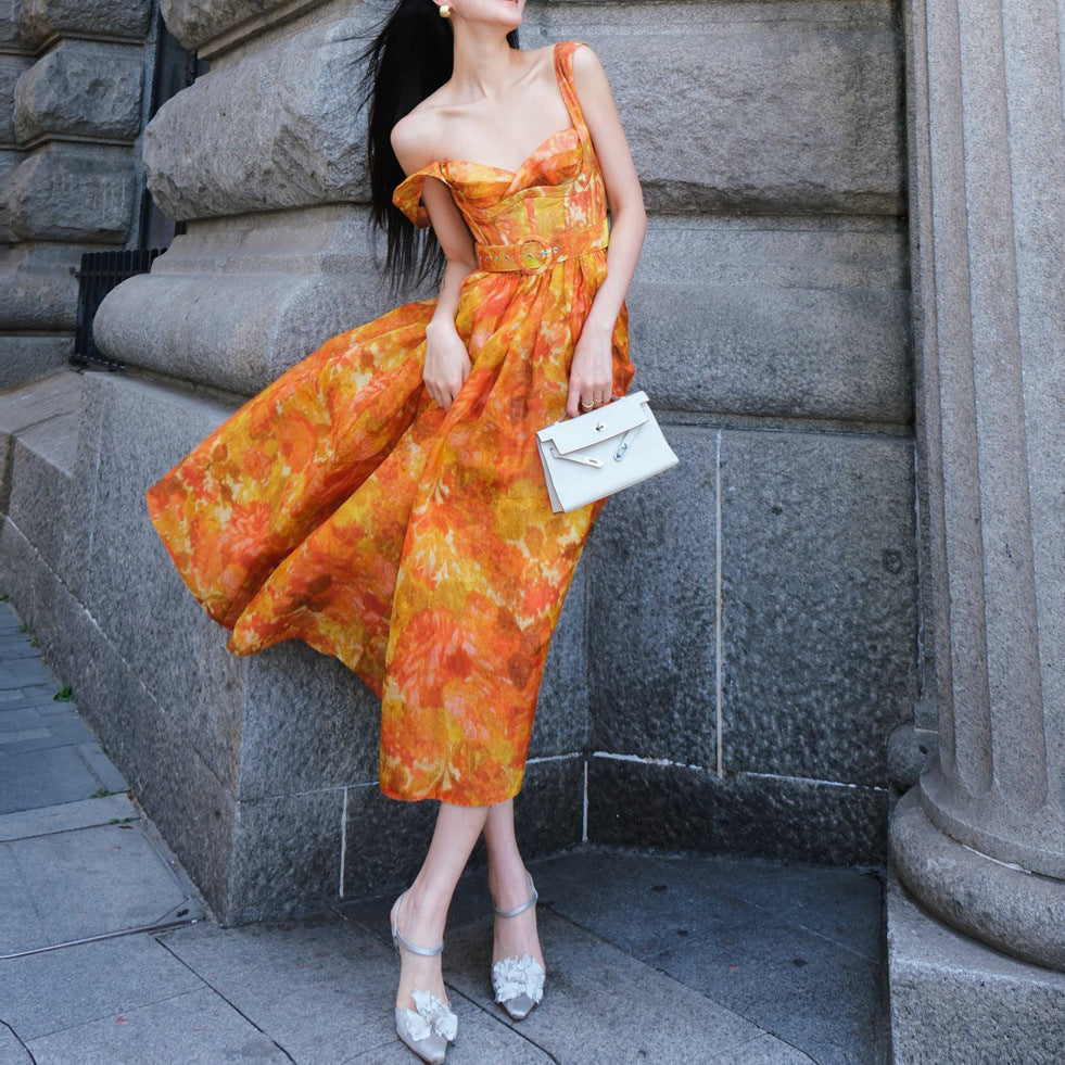 Retro Printing Slip Dress Women by http://Lolyshop.shop