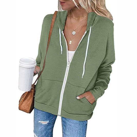 Pocket Drawstring Hooded Zipper Padded Cardigan