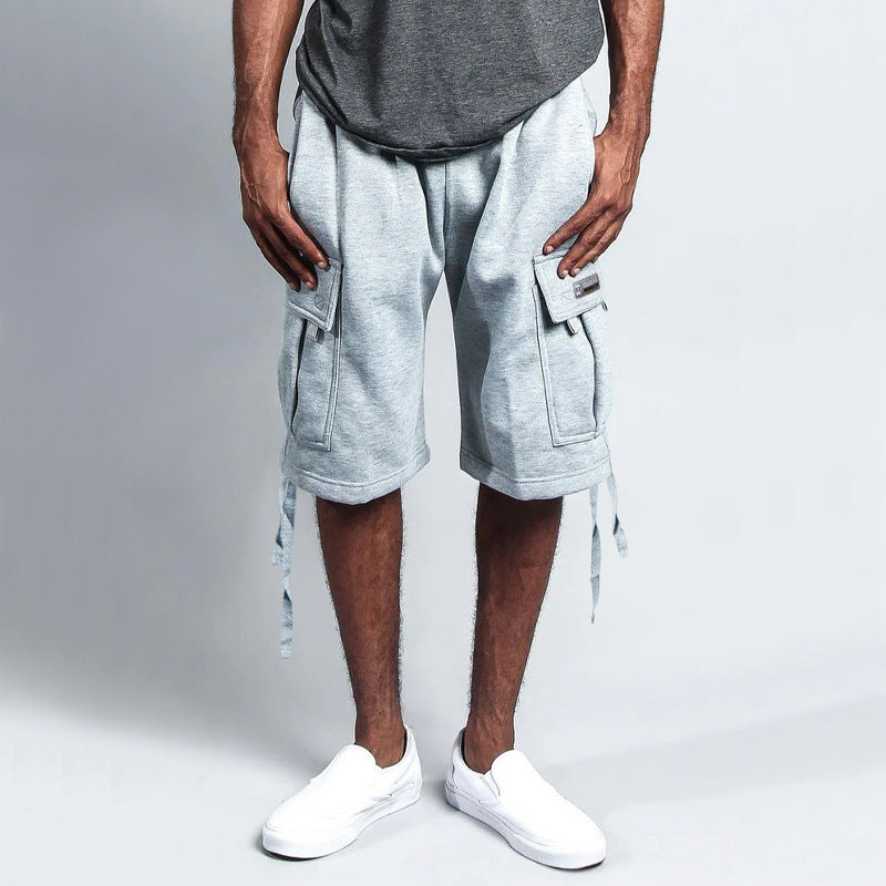 Men's Casual Five-point Overalls Multi-pocket Loose Straight Shorts by http://Lolyshop.shop