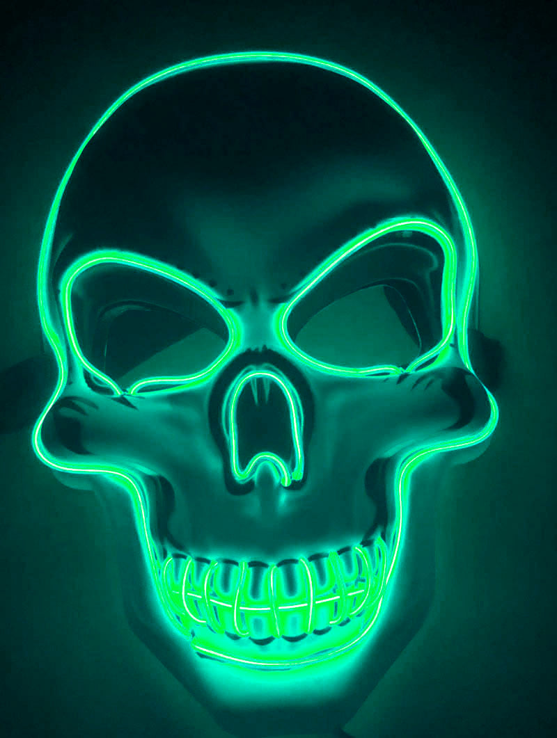 Halloween Skeleton Mask LED Glow Scary Mask by http://Loyshop.shop