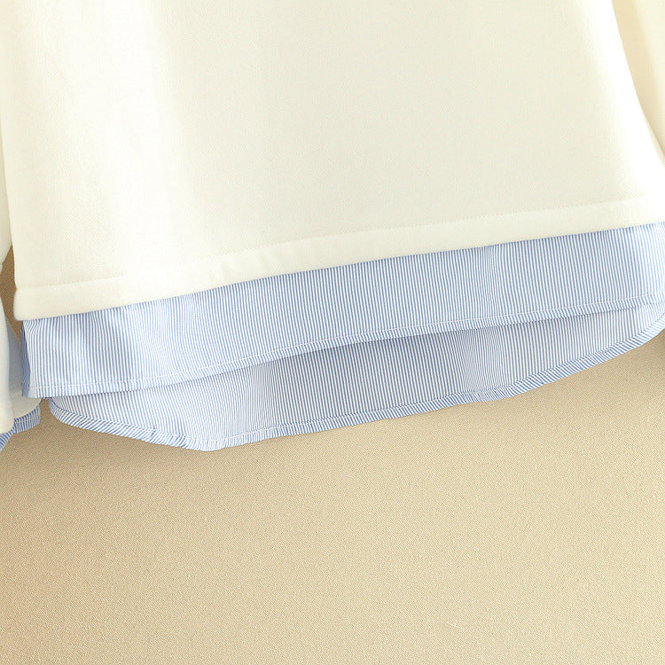 Striped Lapel Fake Two Thick Sweater Clothes Rack Cartoon by http://Lolyshop.shop