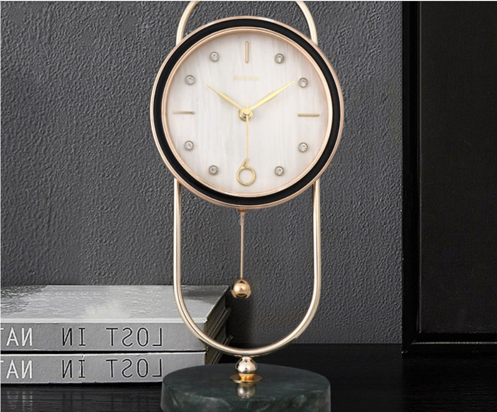 Marble Metal Clock Home by http://Lolyshop.shop