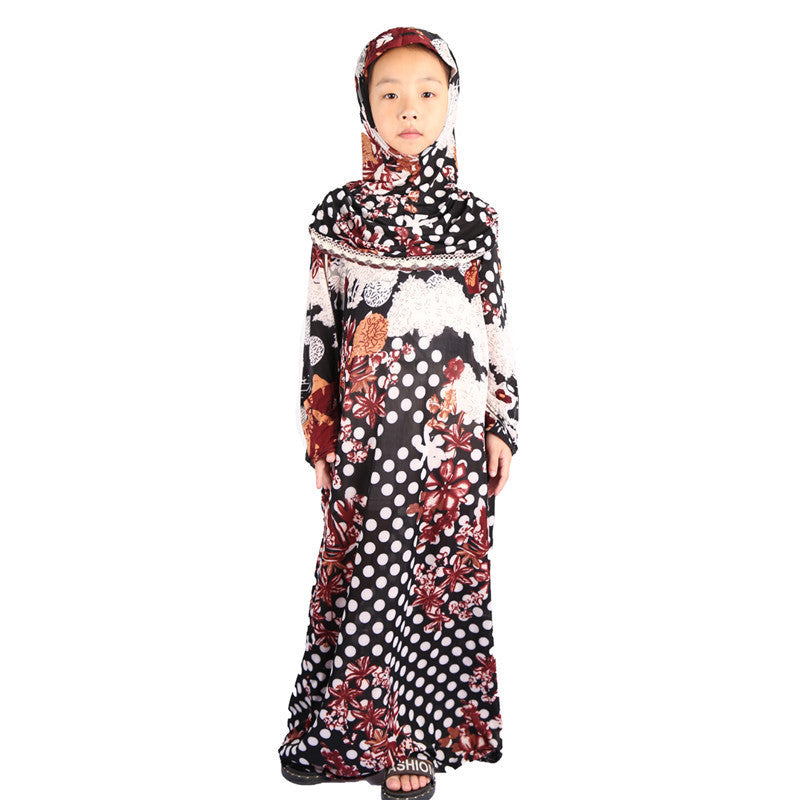 Robe Hui Girl Clothes Middle Eastern Islamic Floral Cloth Kids Prayer Robe by http://Lolyshop.shop