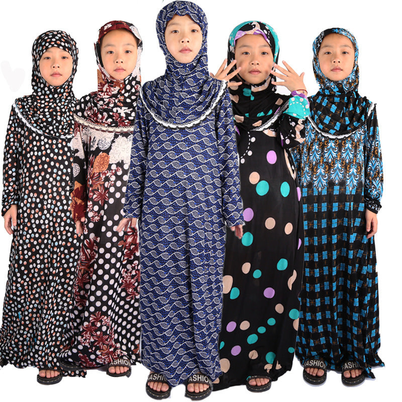 Robe Hui Girl Clothes Middle Eastern Islamic Floral Cloth Kids Prayer Robe by http://Lolyshop.shop