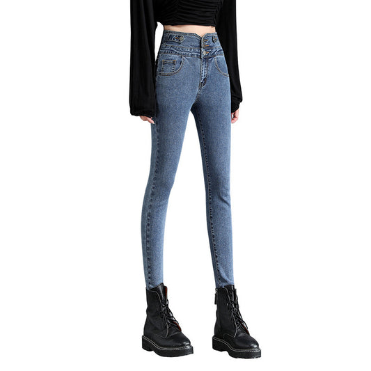 Jeans Women's Small Feet Autumn Clothes New Look Thin