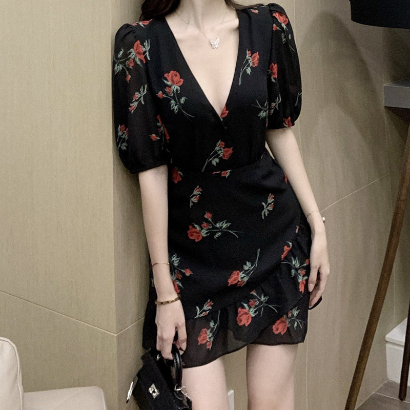 French Ruffled Floral Dress Women by http://Lolyshop.shop