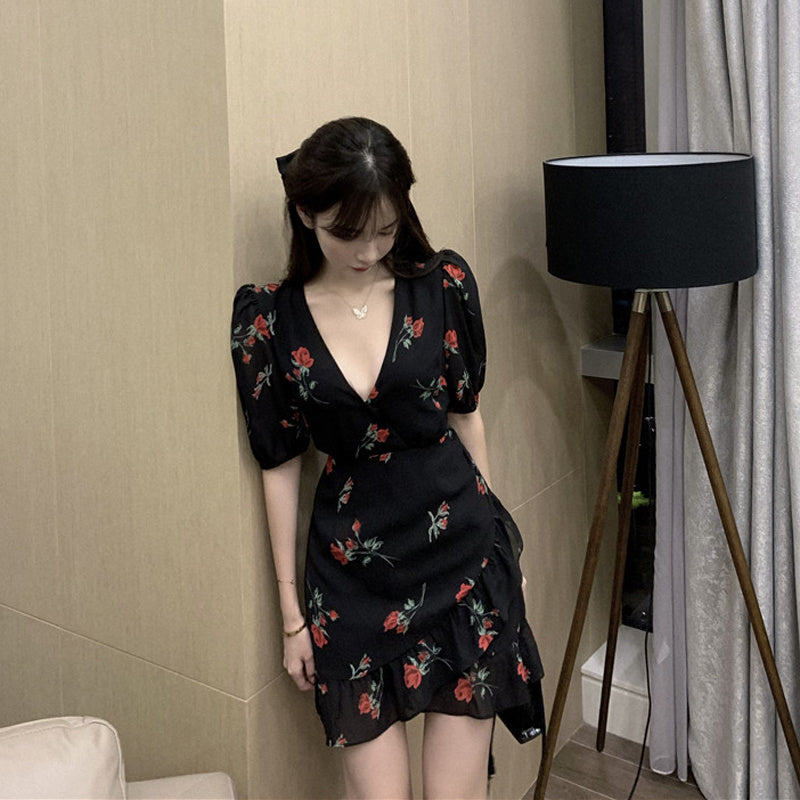 French Ruffled Floral Dress Women by http://Lolyshop.shop