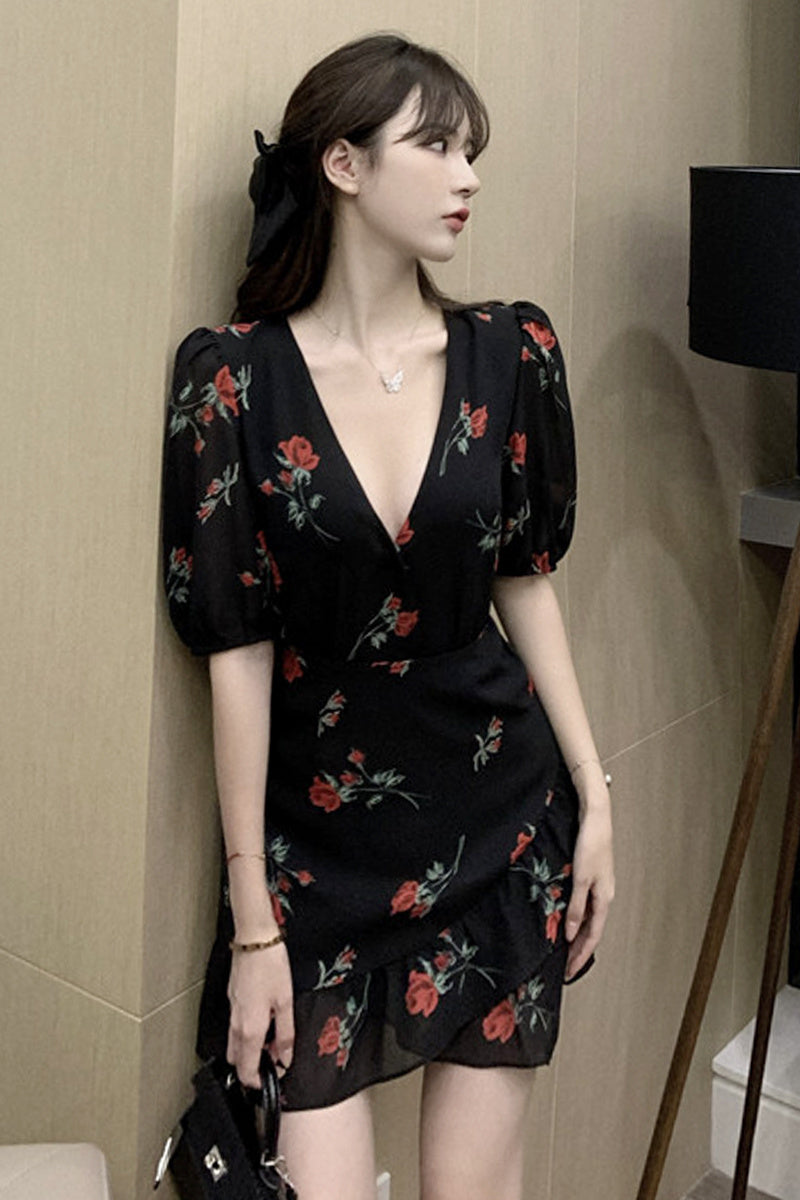 French Ruffled Floral Dress Women by http://Lolyshop.shop