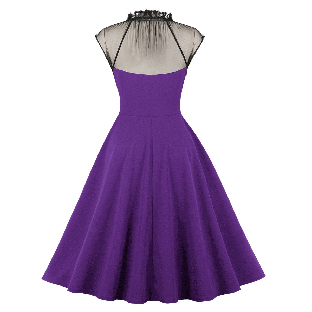 Women's Mesh Stitching Flying Sleeves Elegance Retro Dress by http://Lolyshop.shop