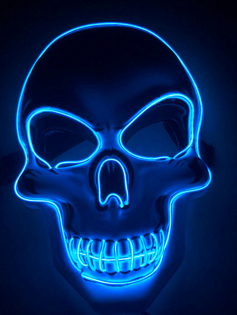 Halloween Skeleton Mask LED Glow Scary Mask by http://Loyshop.shop