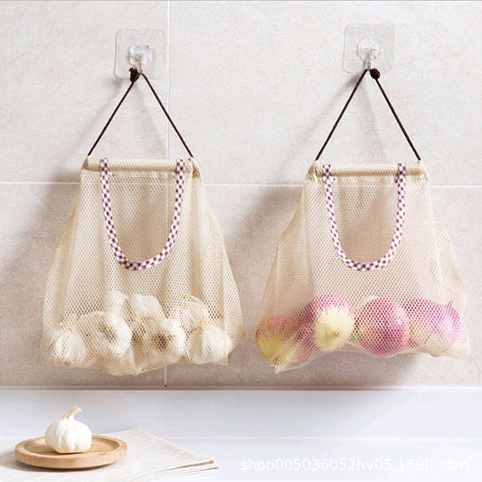 Polyester Mesh Kitchen Storage Bag Portable Net Bag Shopping Bag Home Storage Wall Shelves Kitchen Accessories by http://Lolyshop.shop