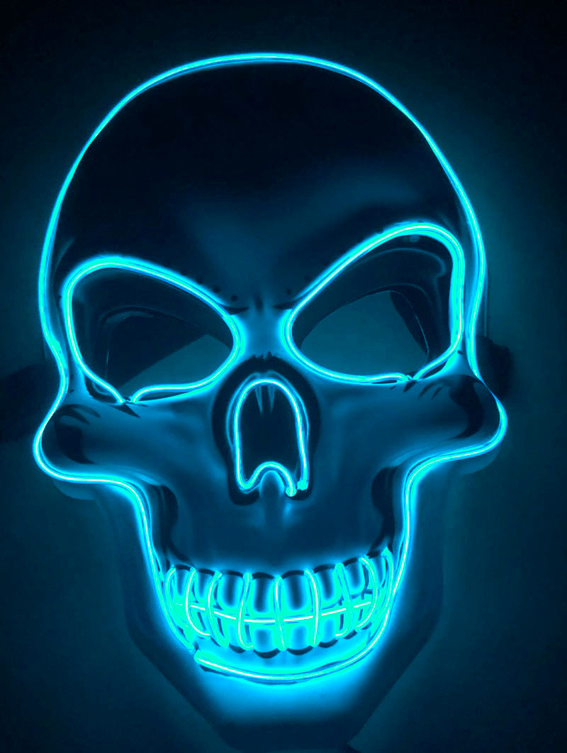 Halloween Skeleton Mask LED Glow Scary Mask by http://Loyshop.shop