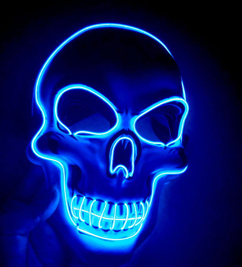 Halloween Skeleton Mask LED Glow Scary Mask by http://Loyshop.shop