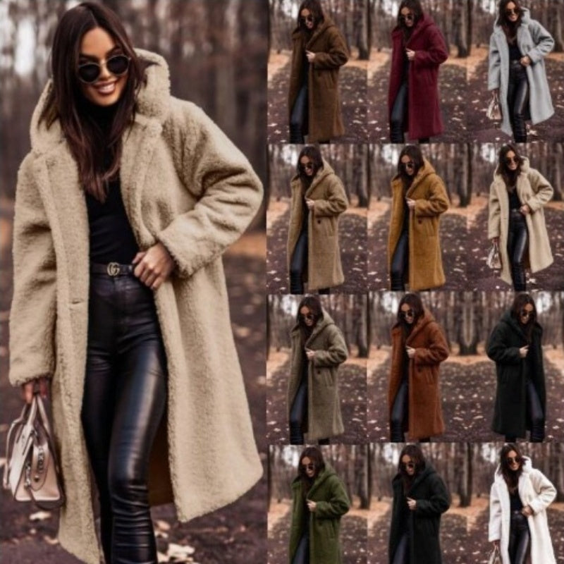 Autumn Winter Fashion Elegant Long Coat Woman Plush Warm Faux Fleece Coat Women Teddy Jacket Female Teddy Coat Outwear Ladies by http://Loyshop.shop
