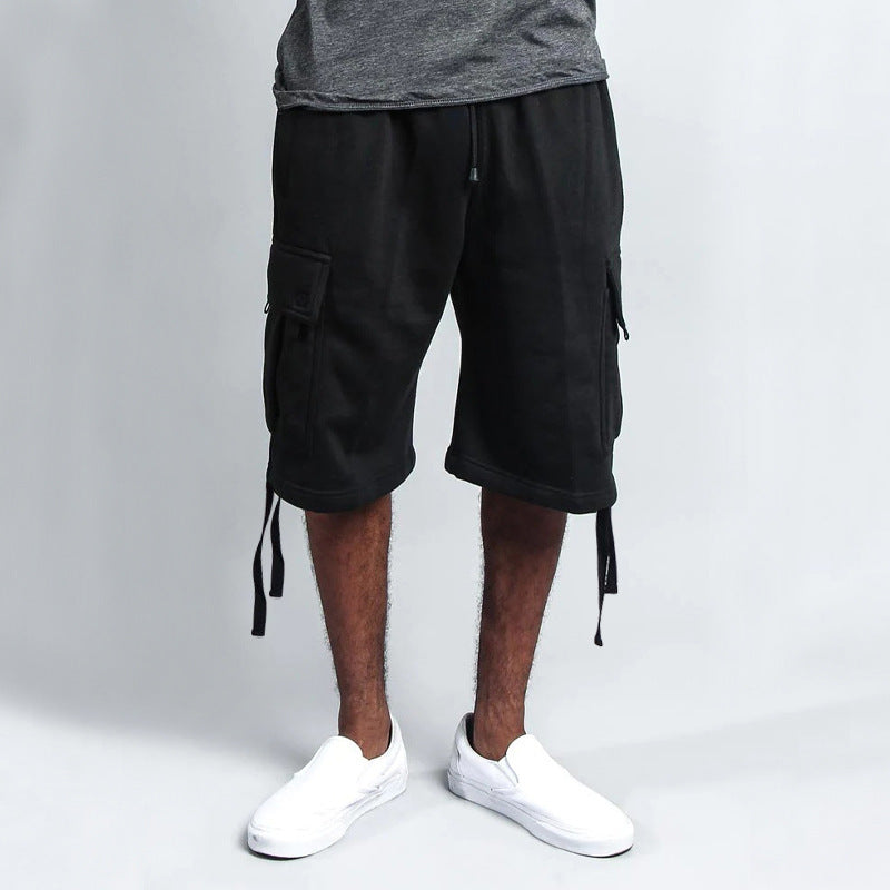 Men's Casual Five-point Overalls Multi-pocket Loose Straight Shorts by http://Lolyshop.shop