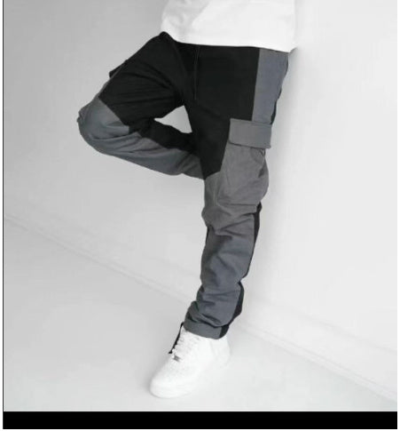 Large Pocket Stitching Trousers Men's Loose Feet by http://Lolyshop.shop