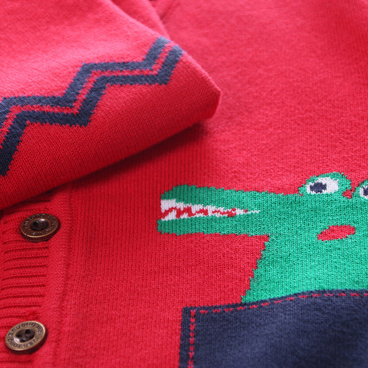 Flying vehicle dinosaur V-neck cartoon sweater by http://Lolyshop.shop