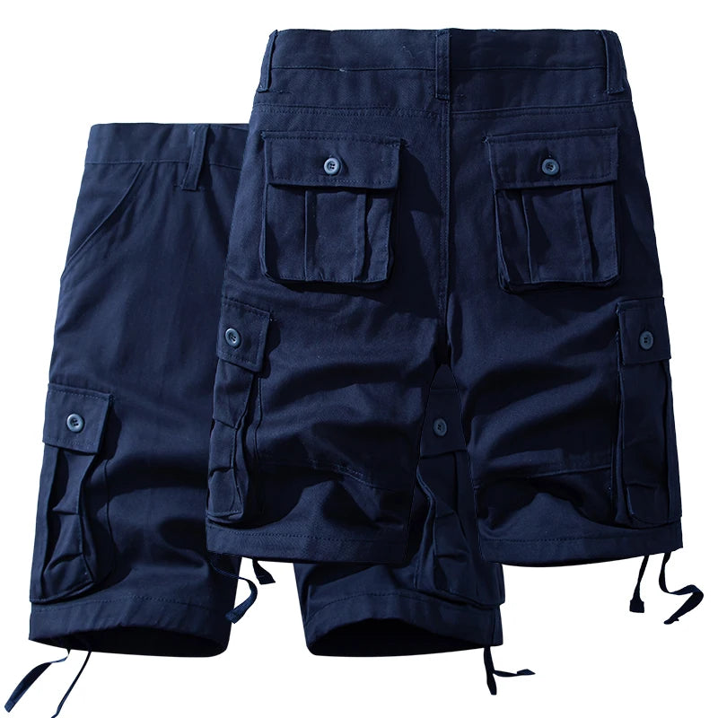 Men's Cotton Shorts Cargo Knee Pants Tactical Casual Sports Shorts Man Hiking Fishing Y2K Clothes