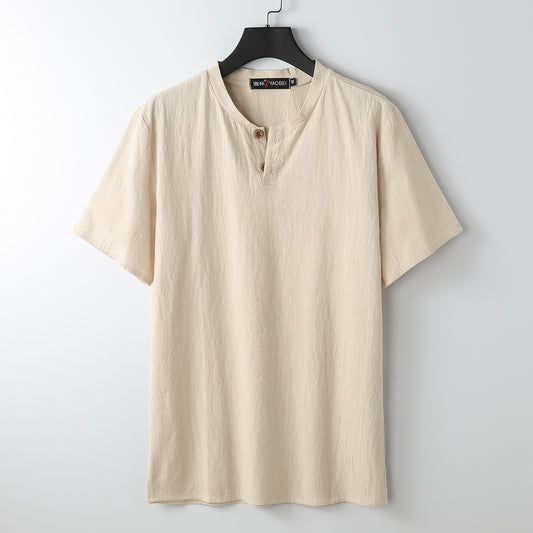 Short Sleeve T-shirt Sub-cotton And Linen Slit Loose Plus-sized Half Sleeve by http://Lolyshop.shop