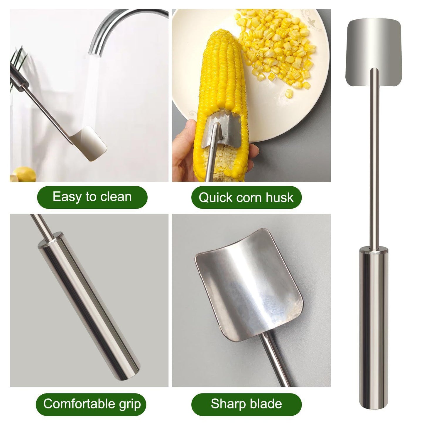 Kitchen Gadget Corn On The Cob Remover Stainless Steel Planer Ergonomic Handle Peeler Peel Separate & Enjoy Corn With Minimal Effort by http://Lolyshop.shop