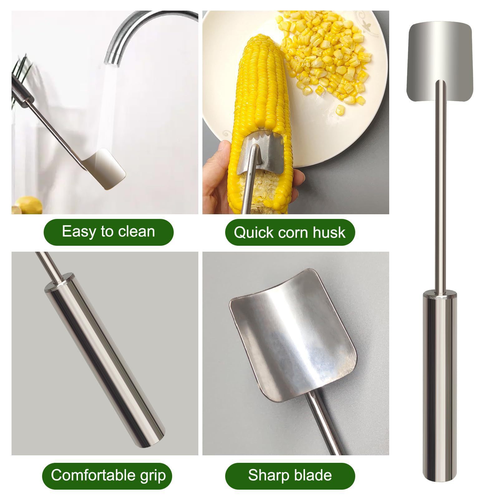 Kitchen Gadget Corn On The Cob Remover Stainless Steel Planer Ergonomic Handle Peeler Peel Separate & Enjoy Corn With Minimal Effort by http://Lolyshop.shop