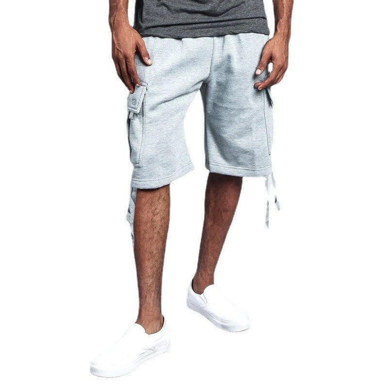 Men's Casual Five-point Overalls Multi-pocket Loose Straight Shorts by http://Lolyshop.shop