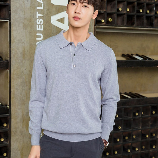 Knitted Sweater Men's Clothing Polo Collar Pullover by http://Lolyshop.shop