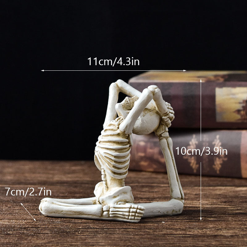 Halloween Horror Desktop Decoration Resin Ornaments Feature Modeling Yoga Skull Skeleton by http://Lolyshop.shop
