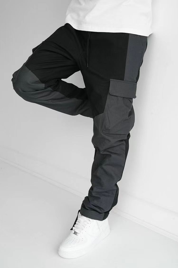 Large Pocket Stitching Trousers Men's Loose Feet by http://Lolyshop.shop